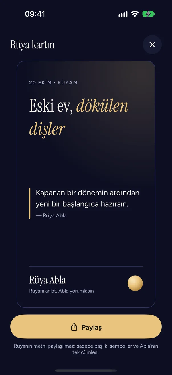 Paylaşılabilir rüya kartı